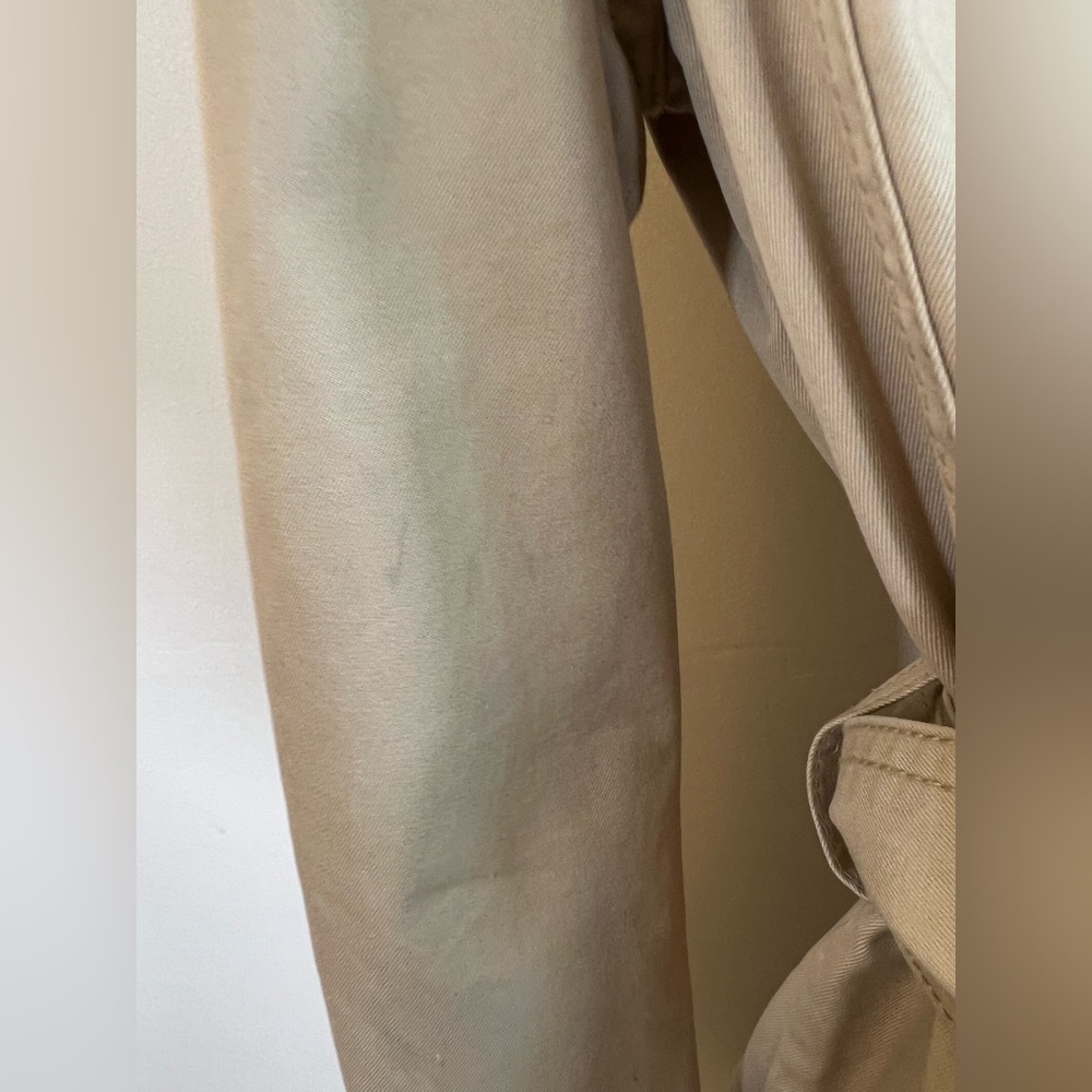 J Crew Trench Coat Womens Size 0 Tan Khaki Mid Length Belted - Picture 8 of 12
